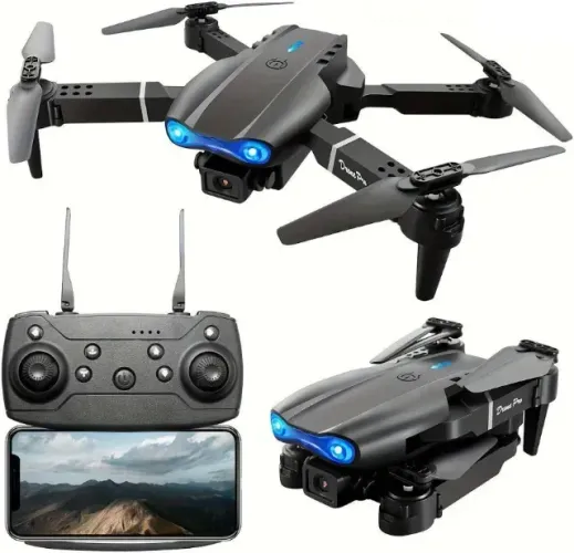 Quadricóptero RC dobrável Drone OBABO E99 com câmera preta