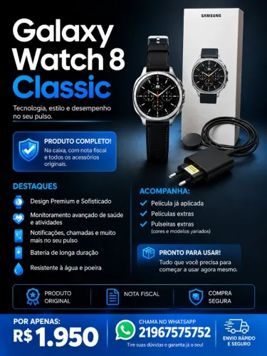 ? SAMSUNG GALAXY WATCH 8 CLASSIC ? COMPLETO! ?