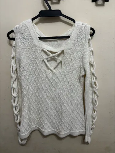 Camiseta feminina de manga longa tam M Tricot