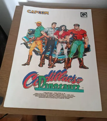 Primeiro material de divulgação Cadillacs and Dinosaurs original CAPCOM 1992