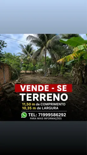 VENDO OU TROCO TERRENO 11.50 DE COMPRIMENTO-10.35 DE LAG