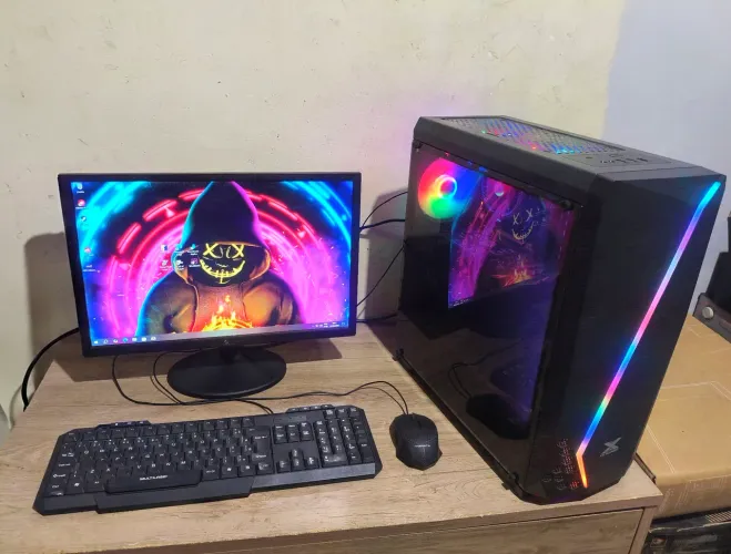 PC Gamer Completo RGB Intel i5,16GB RAM, SSD, HD1TB, Placa Video, Monitor 19.5 LED