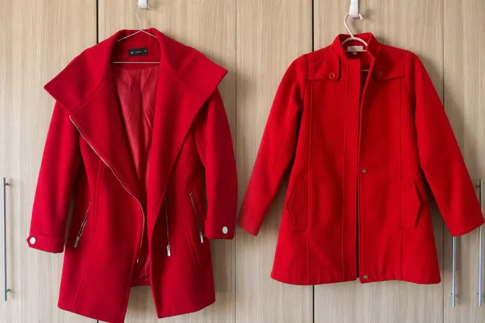 2 Casacos Vermelho - Mãe e Filha - Tamanho 40 e Tamanho 12