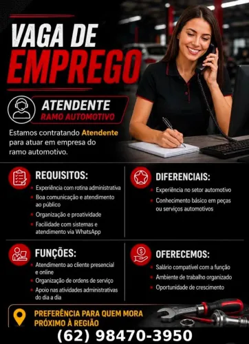 Contrata-se atendente