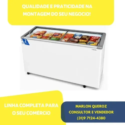 Freezer Horizontal Tampa de Vidro 503L Fricon