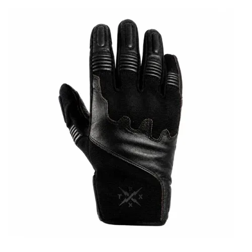 Luva Moto Texx Overland Preta Couro Touchscreen Protetor