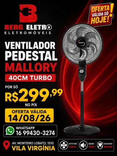 Ventilador de coluna Mallory 40cm turbo