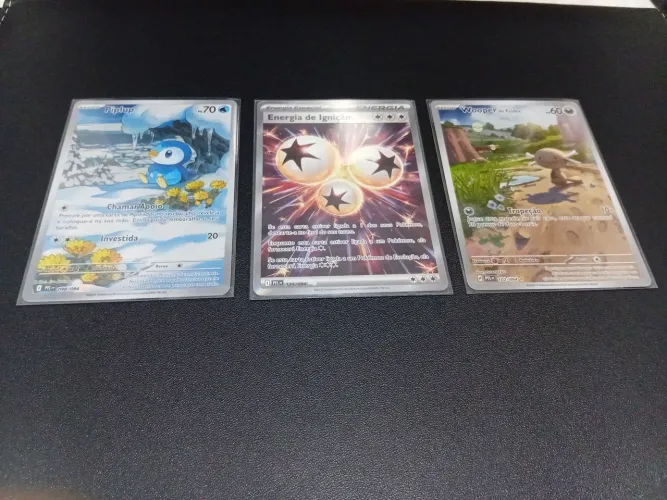 Cartas Pokémon: Piplup, Energia de Ignição e Wooper de Paldea - NM - Abaixo da Liga 