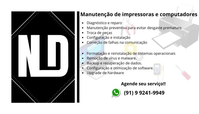 Manutenção de impressoras e computadores