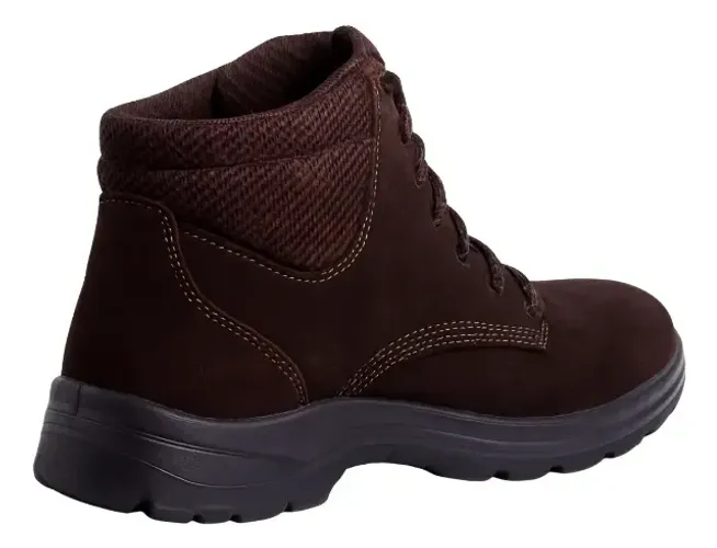 BOTA  NOBUCK  EM VAQUETA MARROM BICO PLASTICO SOLADO BIDENSIDADE IDOL 42742