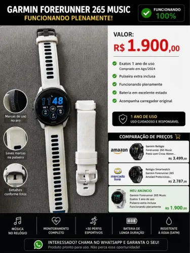 Relógio Garmin FR 265
