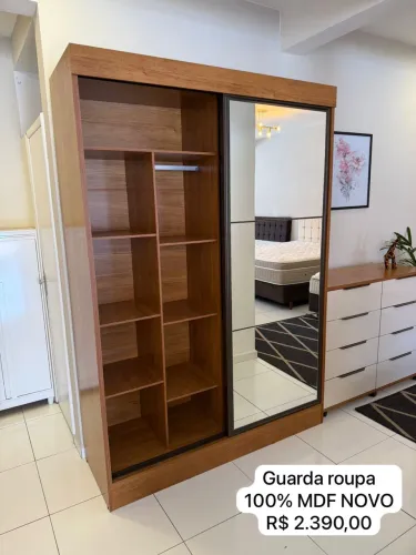 Guarda roupa 1,60 100% MDF NOVO com Espelho - Entrego!
