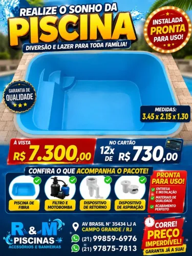 Piscina fibra no conforto do seu lar