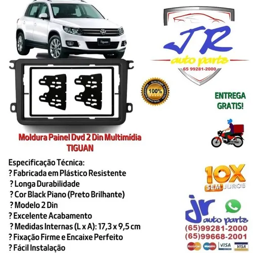 Moldura Painel 2 Din Multimidia Tiguan
