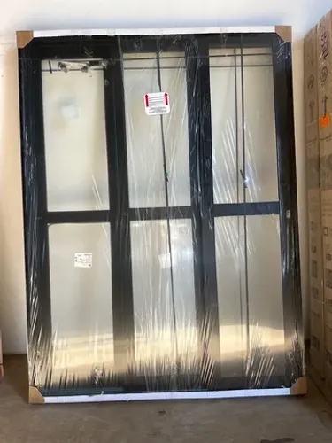 Porta correr Galvanizada 150x215 vidro temperado estilo blindex