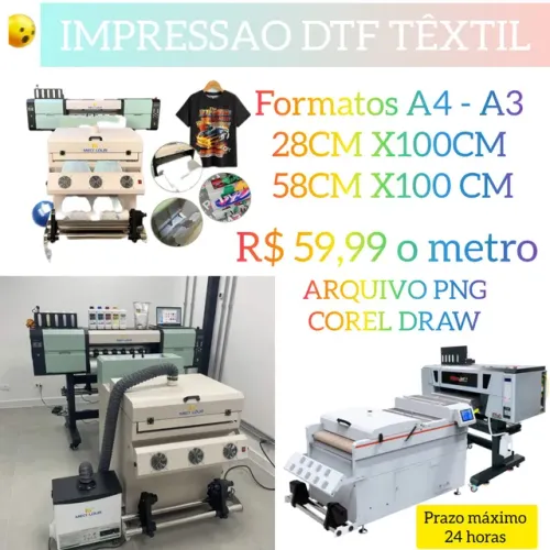 Impressão DTF Têxtil e DTF UV em São Luís 