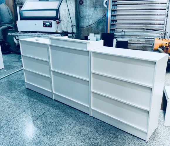 Balcão caixa recepção modular MDF direto do fabricante 