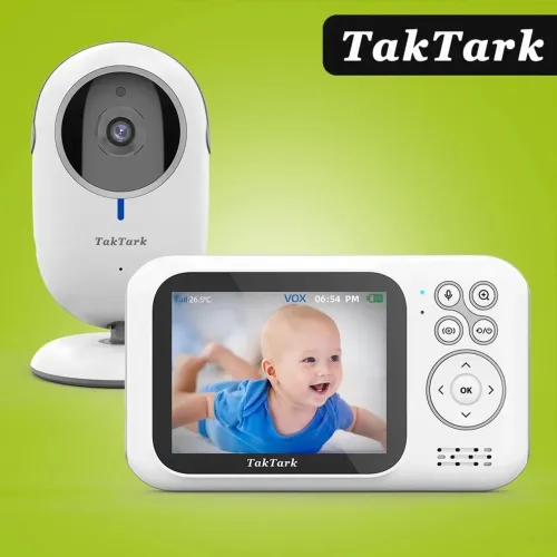 Babá Eletrônica Tak Tark Modelo BM611 com visão noturna, Zoom Digital 3X e Tela LCD 3,2''
