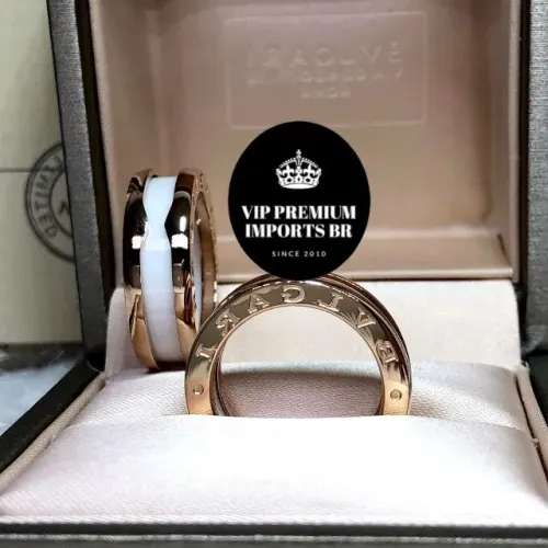 Anel bvlgari dia dos namorados dulo banho em ouro 18k