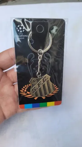 Chaveiro escudo Time Santos de metal
