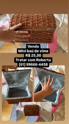 Mini baú de vime - R$ 25,00