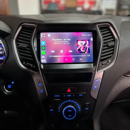 Multimídia Hyundai Santa Fe 9 polegadas Carplay sem fio Android auto 