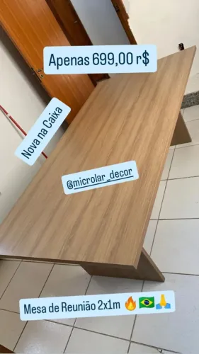 Mesa de Reunião Mesa para Escritório 2x1 Winter - Na caixa Monta na Hora