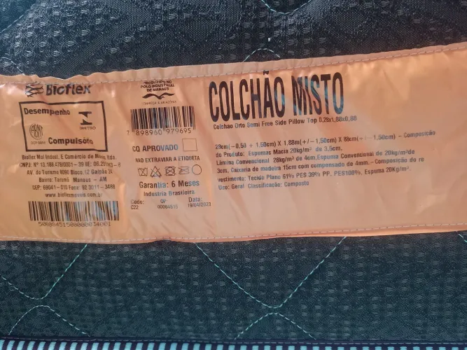 Cama completa de solteiro Bioflex Orto Semi Free Side Pillow Top