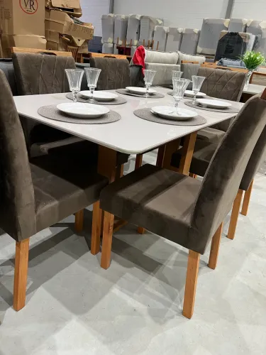 Mesa com 6 Cadeiras NOVA DIRETO DA FABRICA 