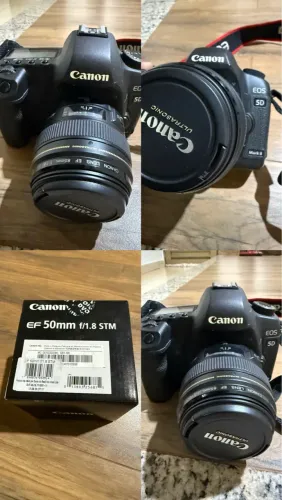 Câmera Canon EOS 5D Mark II com Lente 85mm f/1.8 STM e 50mm