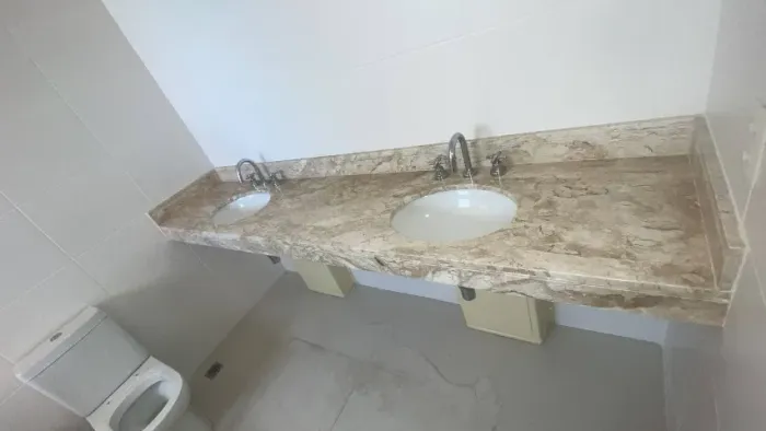 Pedra com cuba embutida para banheiro travertino Bege Bahia