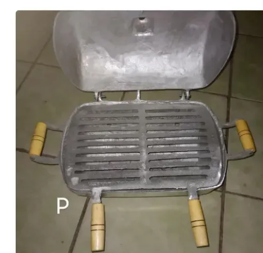 churrasqueira de aluminio e suporte 