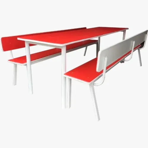 Mesa de refeitorio escolar com 2 bancos com encosto - infantil 3 a 5 anos - fórmica