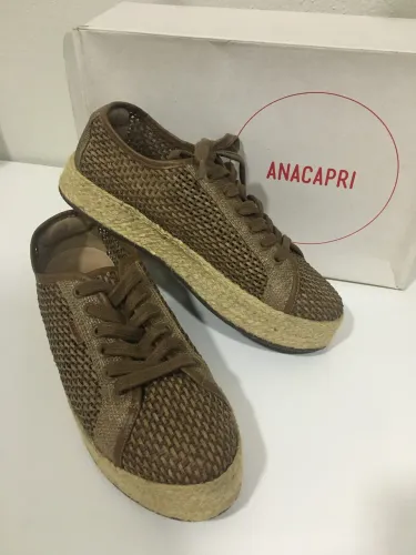 Tênis Anacapri espadrille - solado alto corda Marrom natural