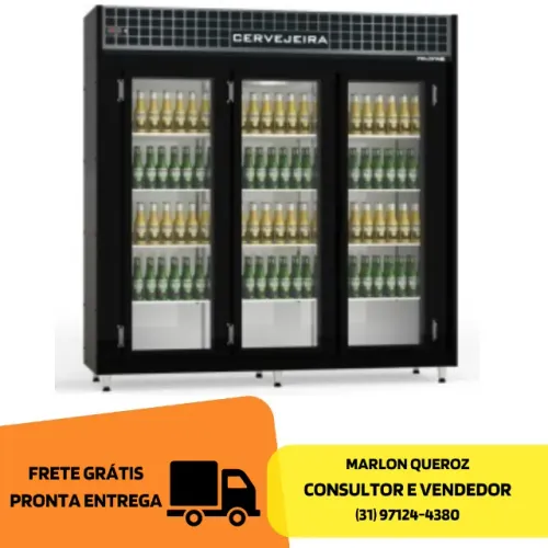 Cervejeira 3 Portas Preta PoloFrio Nova