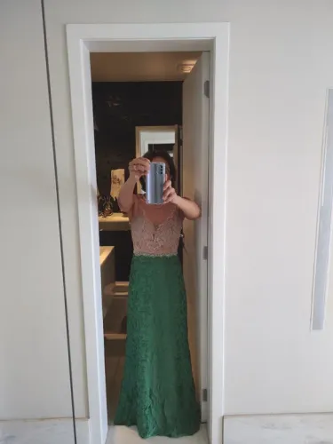 Vestido de festa longo verde 