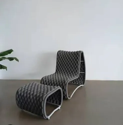 Cadeira malibu em tricô de corda náutica