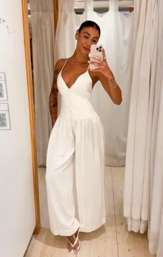 Macacão branco FARM elegante para o reveillon (PROMOÇÃO para o ANO NOVO)