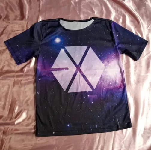 camisa do exo estampa galáxia kpop bts 