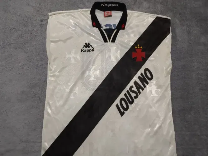 Camisa Oficial Vasco Kappa 1996, tamanho GG (58x78cm), regata (mangas retiradas). Original