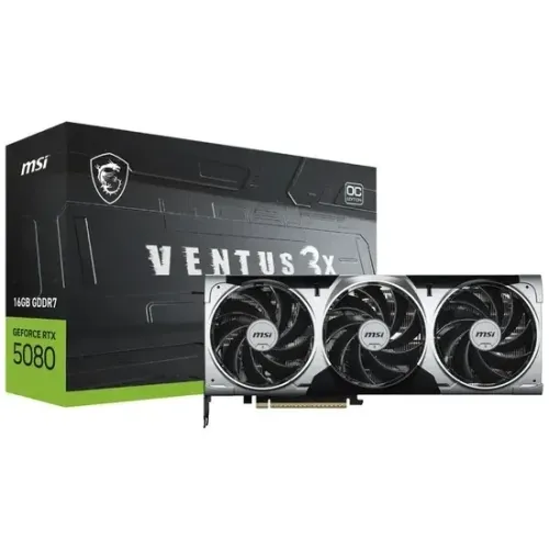 Placa de Vídeo MSI GeForce RTX5080 Ventus 3X OC Plus 16GB GDDR7 PCI-Express - Lacrado!