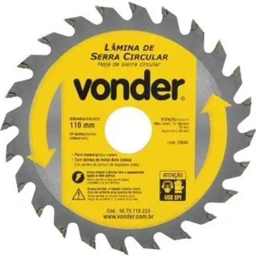 KIT DE LAMINA DE SERRA CIRCULAR VONDER C/3PCS 110X20X24