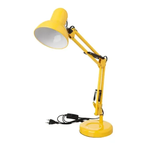 LUMINÁRIA DE MESA CLASSIC ARTICULÁVEL 1XE27 A50CM xØ15CM FERRO AMARELO 