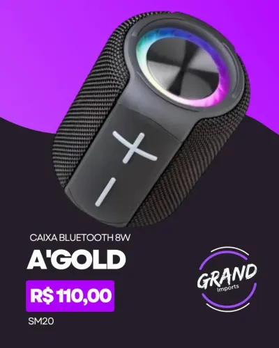 Caixa de som Bluetooth 8w A'Gold 