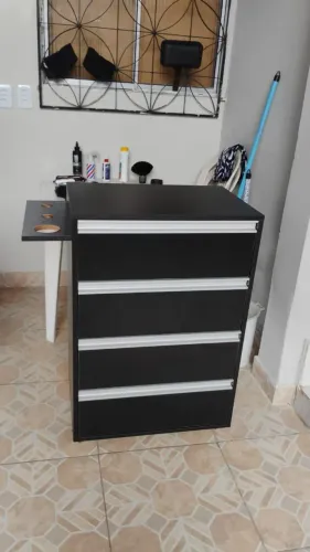 Gaveteiro Preto para Barbearia/Salão de Beleza