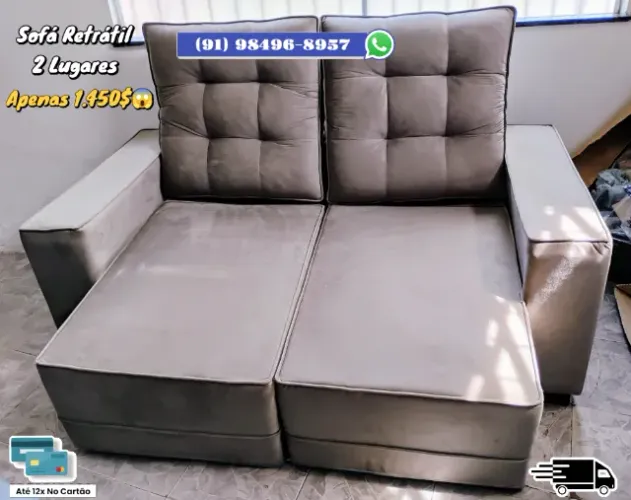 SOFÁ RETRÁTIL E RECLINÁVEL 2 LUGARES 