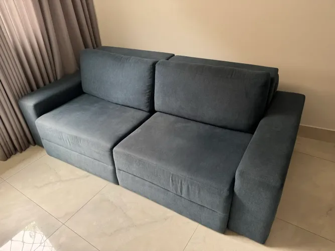 Sofá retrátil azul - conforto e estilo para sua sala