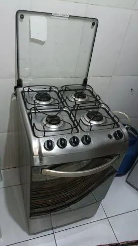 Fogão elétrico de inox 4 bocas
