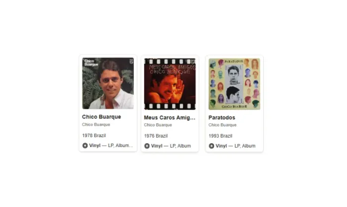 3 LPs Vinil Originais Chico Buarque - 1978 / Meus Caros Amigos / Paratodos