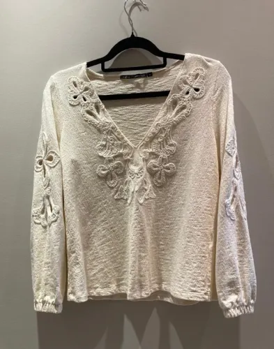 Blusa cor crua de algodão - Maria Filó - M